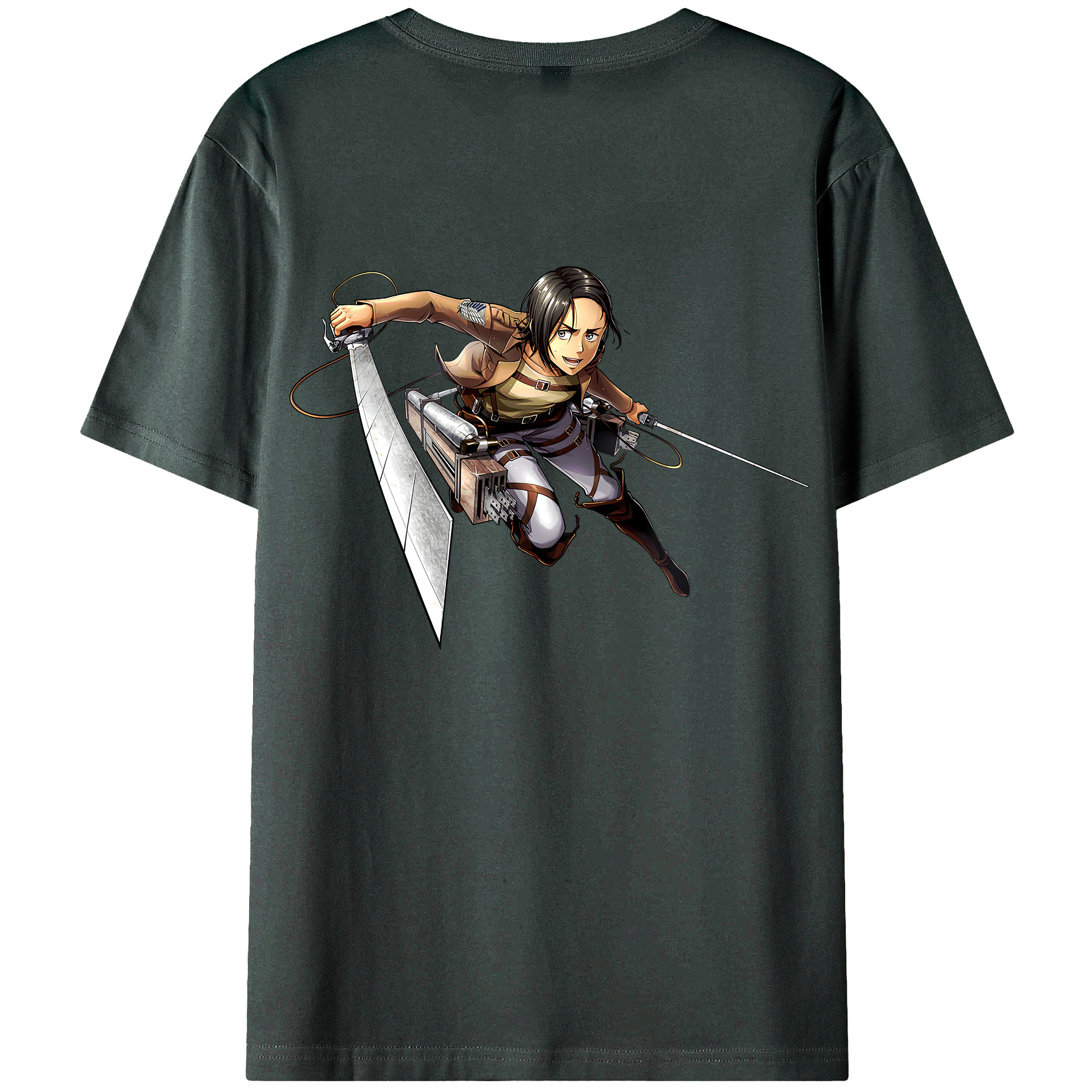 （画像用） 進撃の巨人 Attack on Titan 綿100％ メンズ半袖Tシャツ（バックプリント） 通気性
